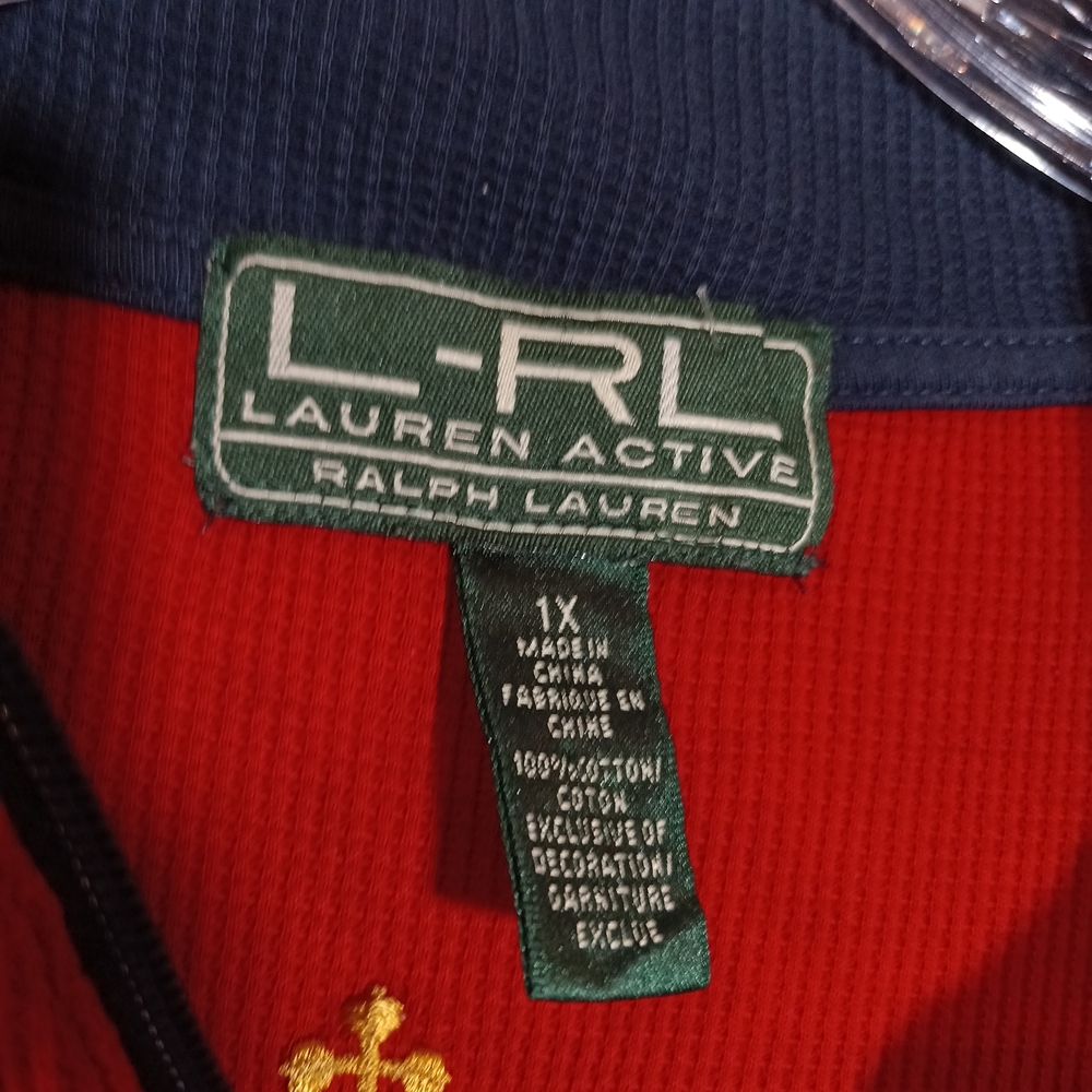 Ralph Lauren Active Equestrian Pullover 1/4 Zip Top Women 1X Red Vintage - Picture 3 of 6